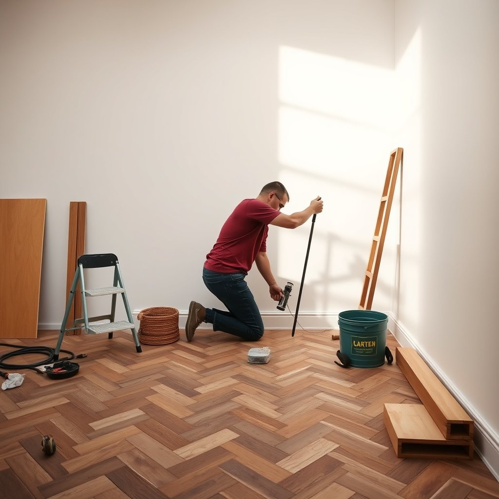Step-by-step guide for installing herringbone floors on uneven surfaces without causing board failure.