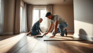Step-by-step guide on how to install laminate floors in a living room.