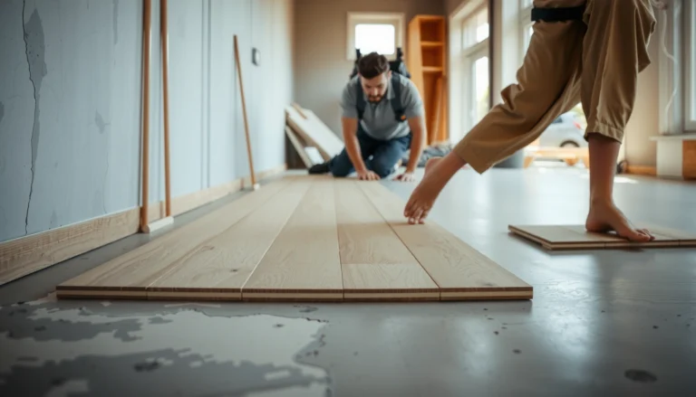 Step-by-step guide on installing laminate floors over concrete surfaces.