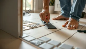 Step-by-step guide on how to install mosaic tile floors over existing tiles.