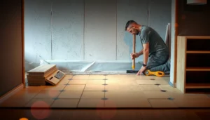 Step-by-step guide on how to install mosaic tile floors in a basement.