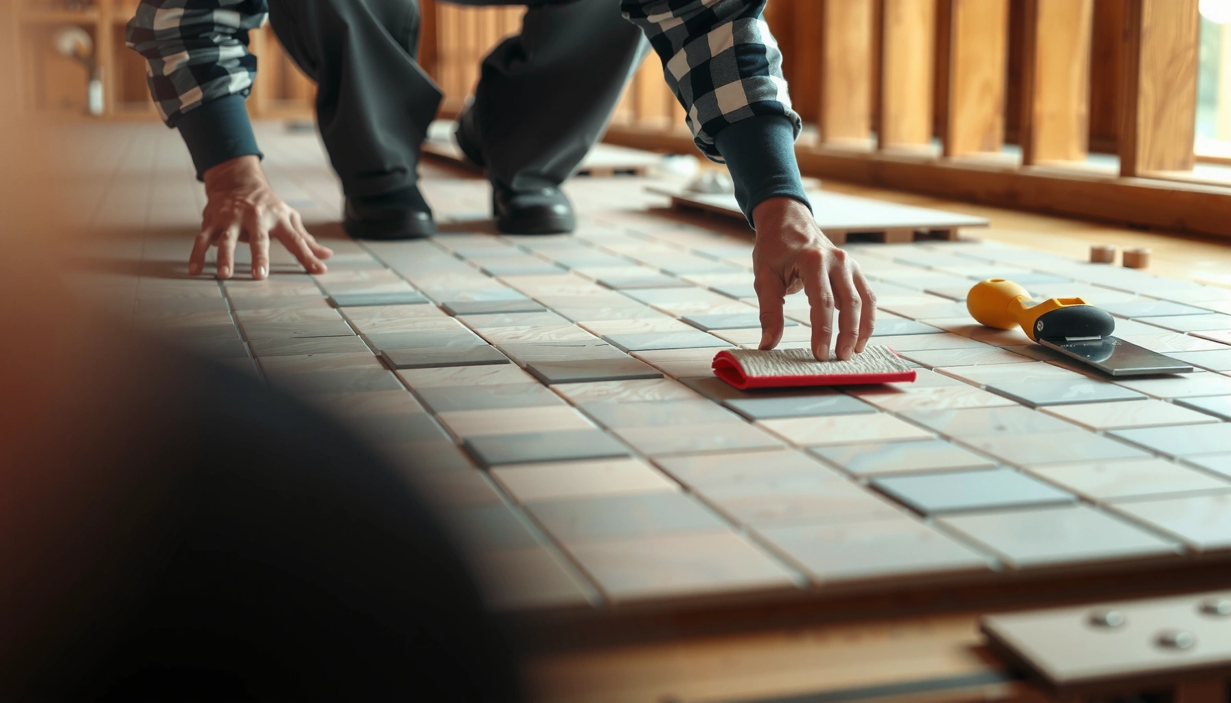 Step-by-step guide on installing mosaic tile floors over plywood for a durable finish.