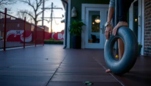 Step-by-step guide on how to install transitions for outdoor floors, featuring tools and materials needed.