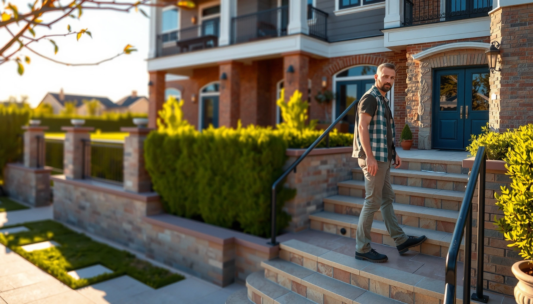 Step-by-step guide on how to install outdoor floors around stairs for safety and aesthetics.