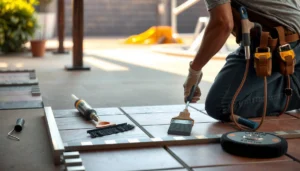 Step-by-step guide for installing floors over concrete patio surfaces.