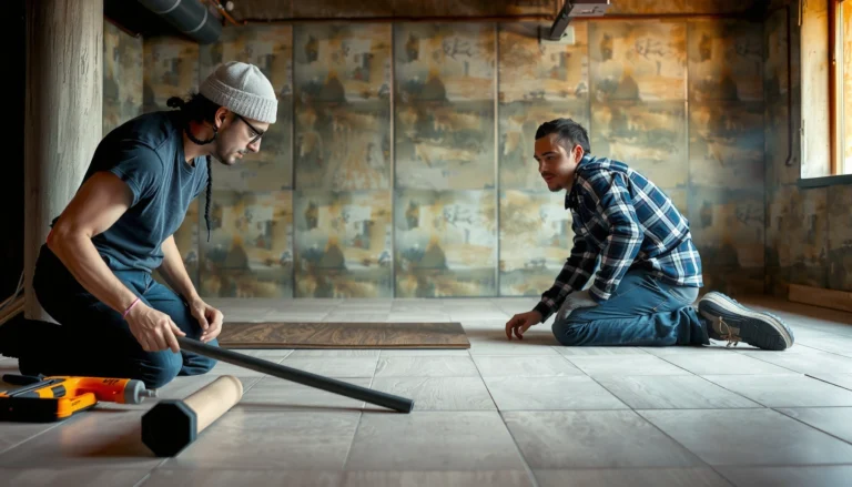 Step-by-step guide on how to install flooring over tile in a basement.