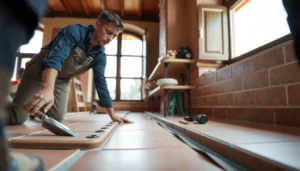 Step-by-step guide to installing over tile terracotta floors with tools and materials.