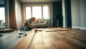 Step-by-step guide on how to install parquet floors in a living room.