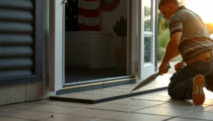 Step-by-step guide on installing patio floors around doors for a seamless transition.