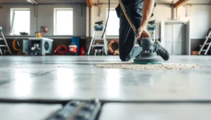 Step-by-step guide on how to install polished concrete floors with tools and techniques.