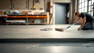 Step-by-step guide to installing polyaspartic floors around doors.