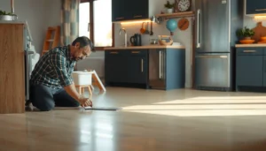 Step-by-step guide on installing polyaspartic floors around kitchen cabinets