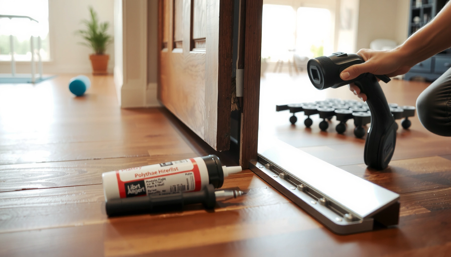 Step-by-step guide for installing thresholds for polyurethane floors.