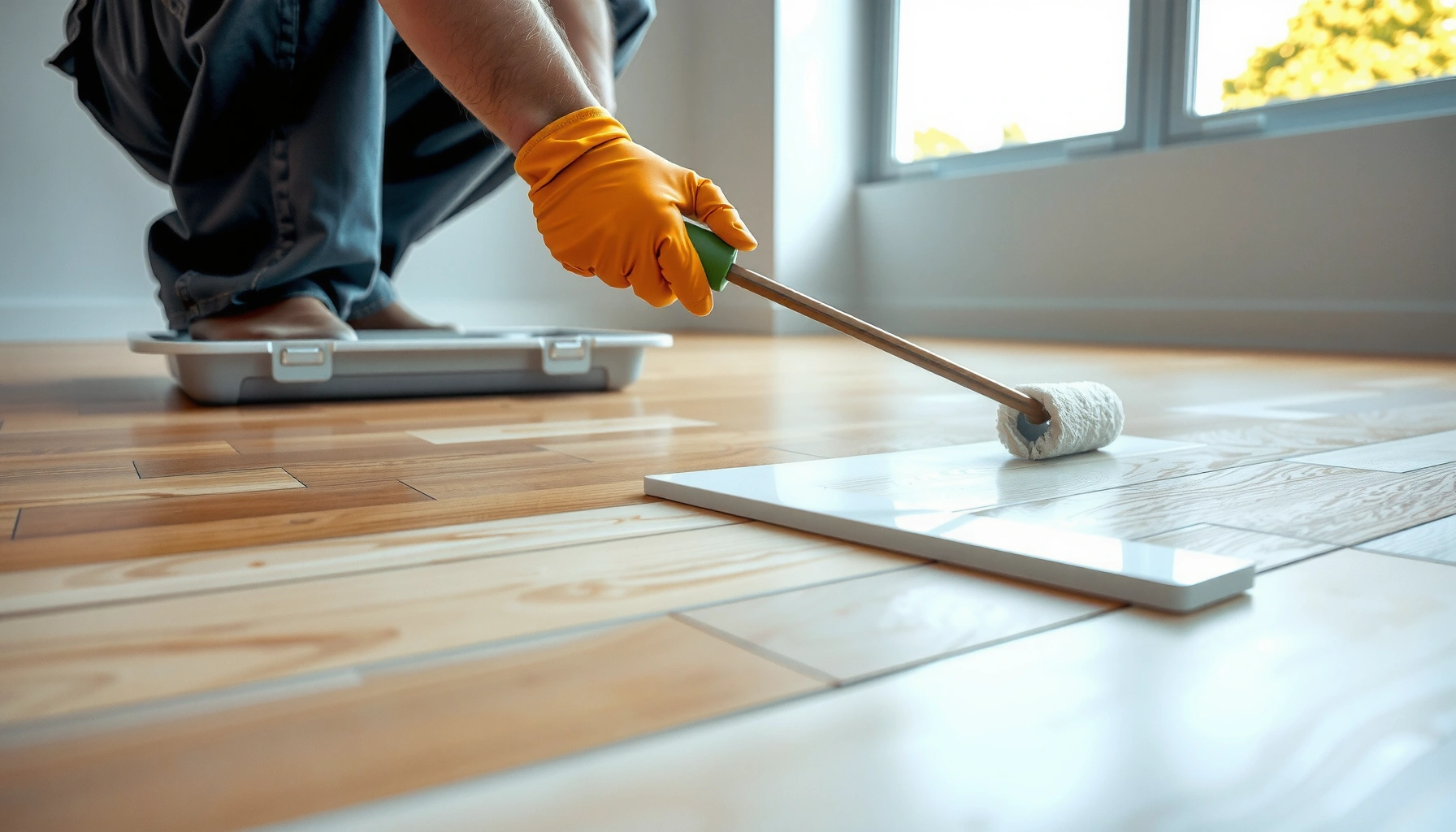 Step-by-step guide on installing polyurethane floors over existing flooring for a durable finish.