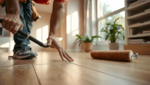 Step-by-step guide on how to install polyurethane floors in a living room.