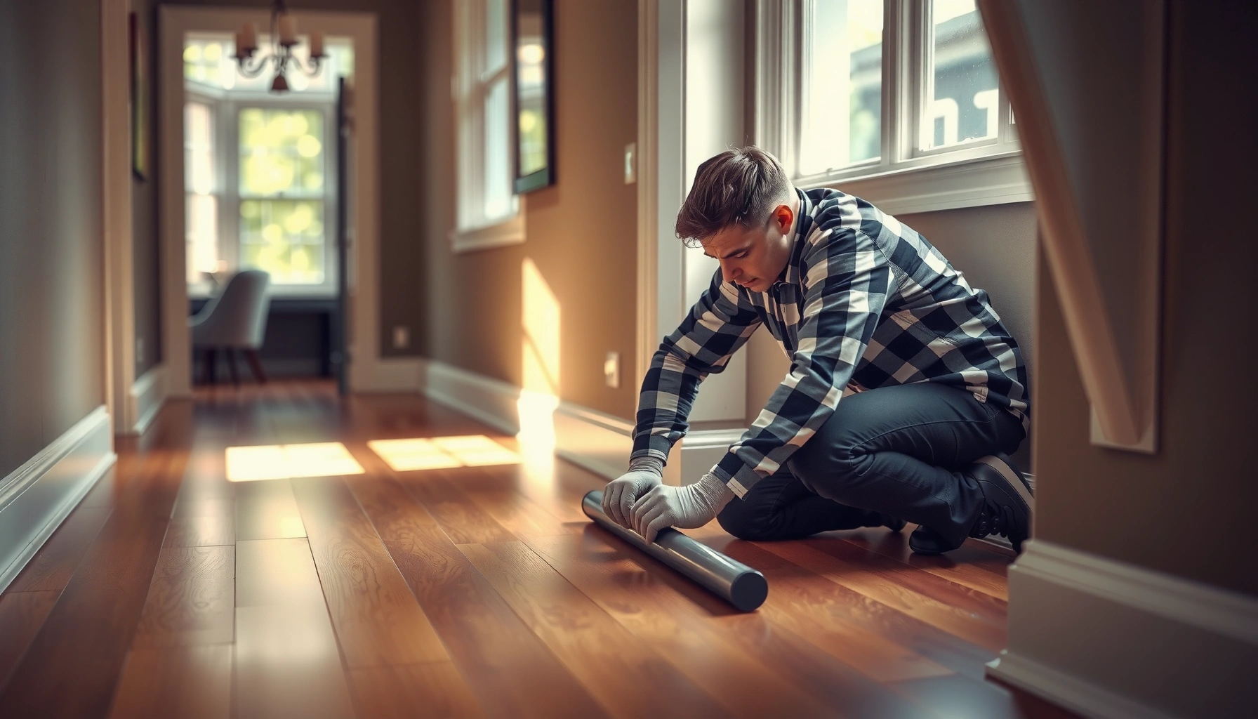 Step-by-step guide on how to install polyurethane floors on stairs.