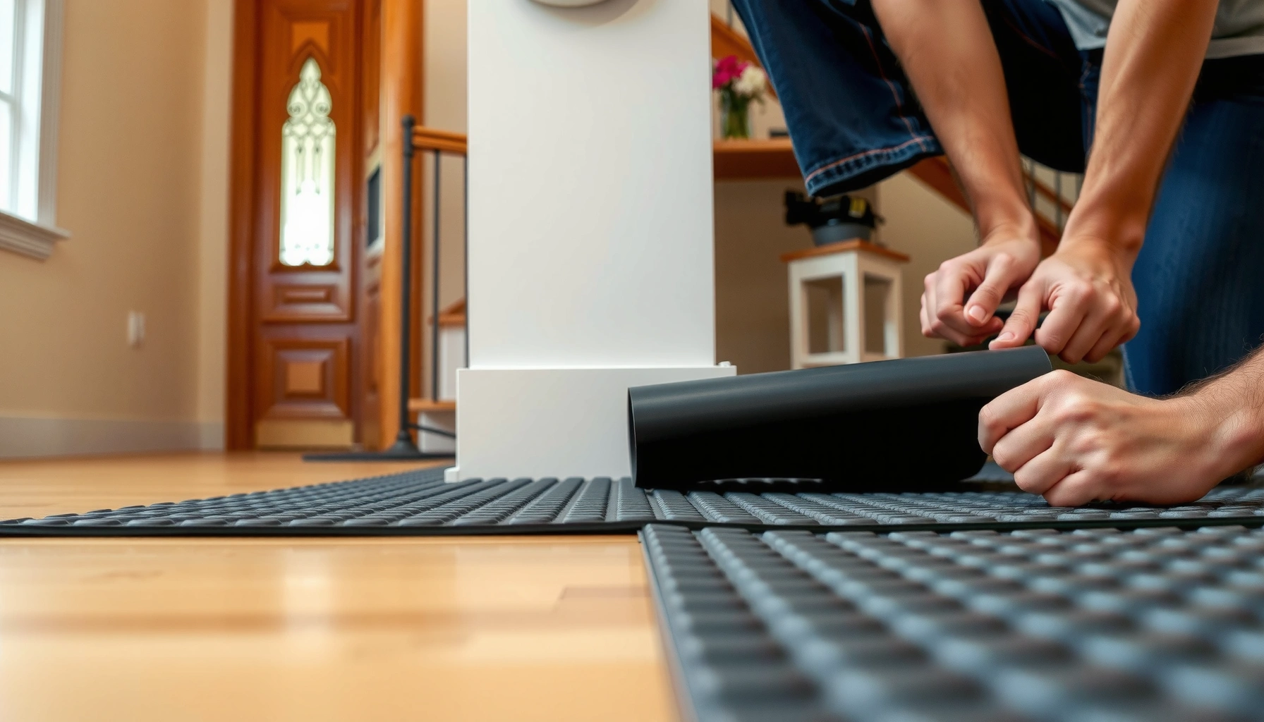 Step-by-step guide on installing rubber flooring around stairs for safety and aesthetics
