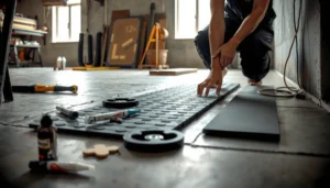 Step-by-step guide to installing rubber floors over concrete surfaces.