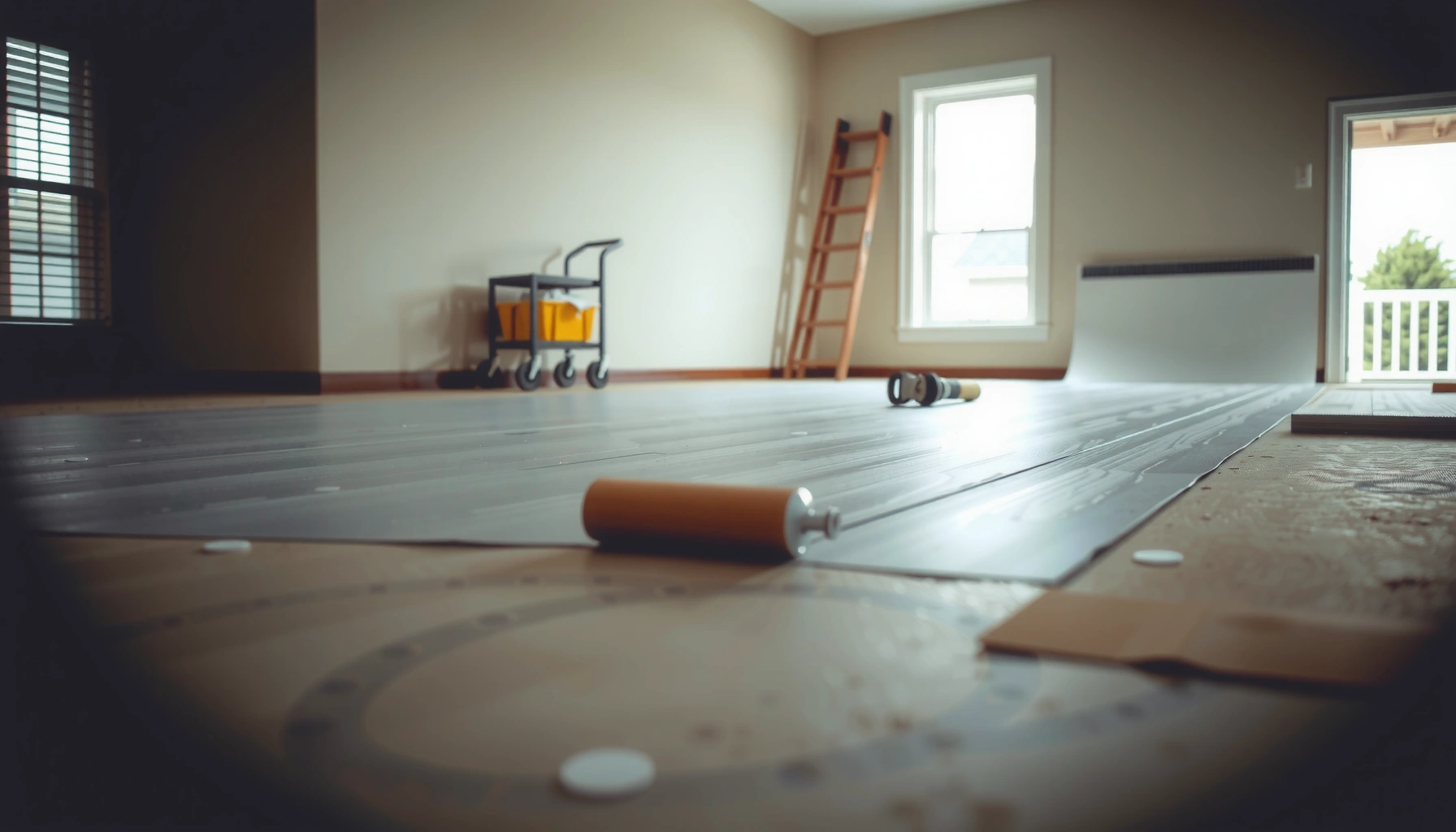 Step-by-step guide to installing sheet vinyl floors on uneven surfaces.