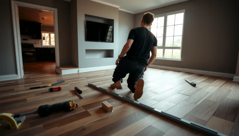 Step-by-step guide on how to install SPC floors in a living room setting.