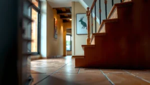 A guide on how to install terracotta floors around stairs, showcasing the process and techniques.