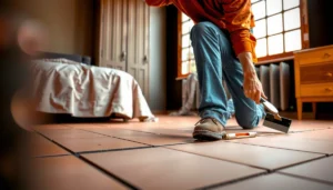 Step-by-step guide for installing terracotta floors in a bedroom.