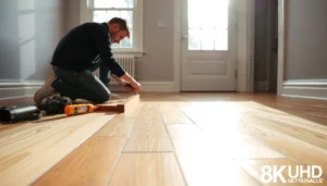 Step-by-step guide on how to install thresholds for hardwood floors with tools and materials.
