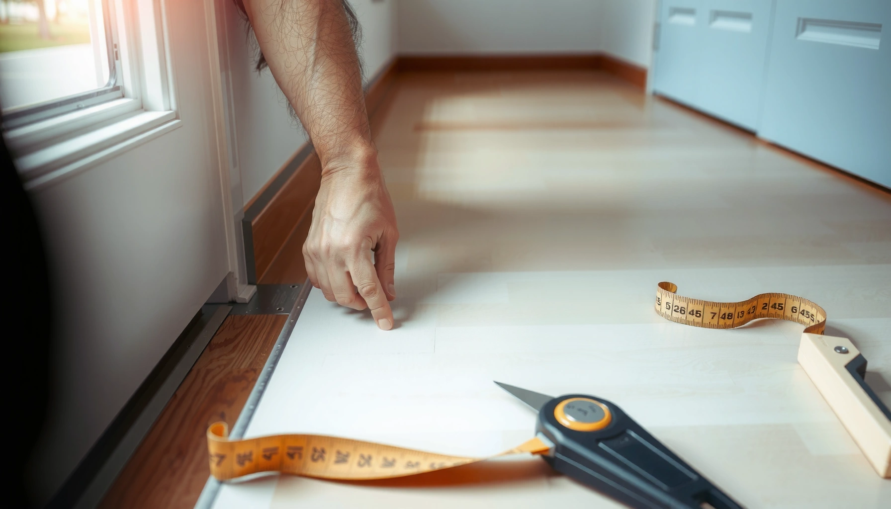 Step-by-step guide on how to install thresholds for sheet vinyl floors.