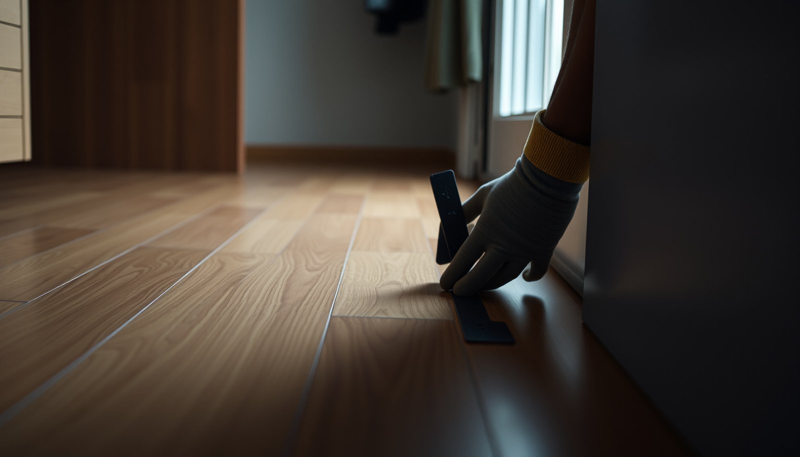 Step-by-step guide on installing transitions around hardwood floors in a closet.
