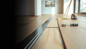 Step-by-step guide to installing transitions for laminate flooring in a home.