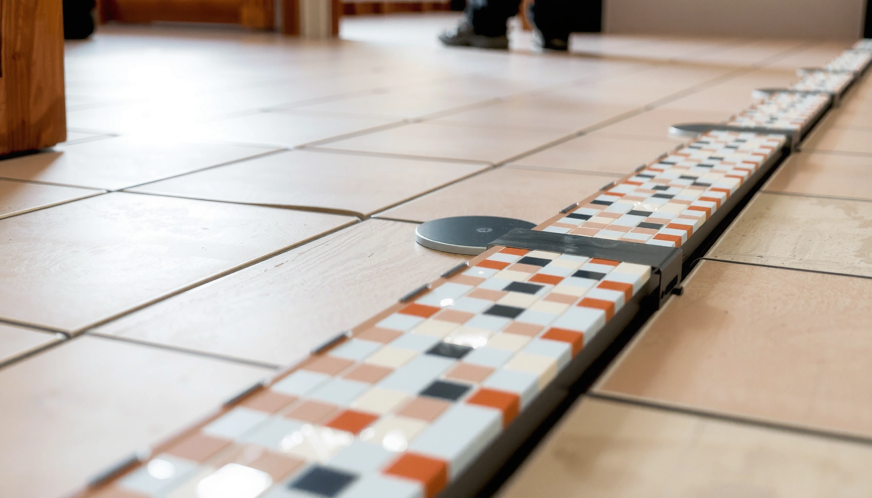 Step-by-step guide on how to install transitions for mosaic tile floors.
