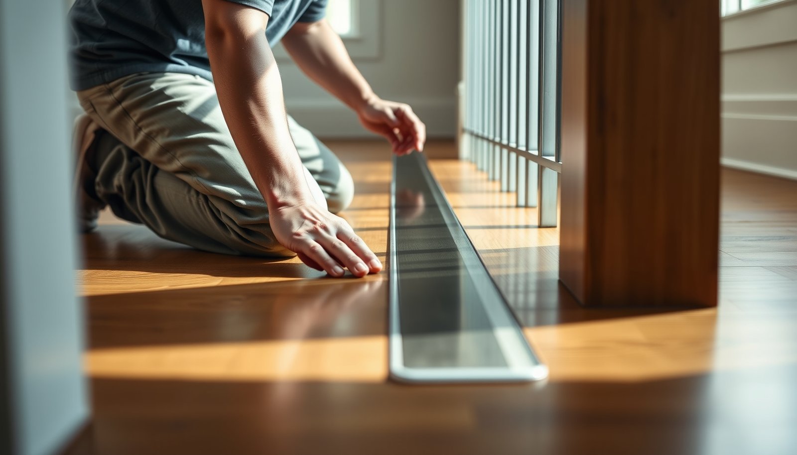 Step-by-step guide on how to install transitions around hardwood floors in a staircase.