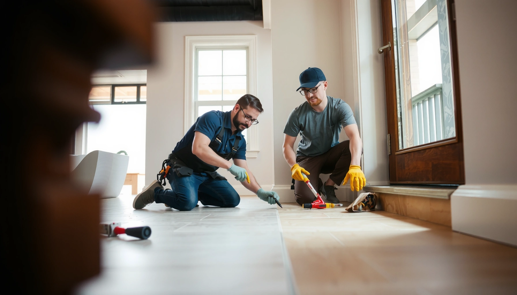 Step-by-step guide on installing transitions for travertine floors with tools and materials