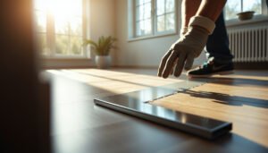 Step-by-step guide on installing transitions around vinyl floors in a sunroom.