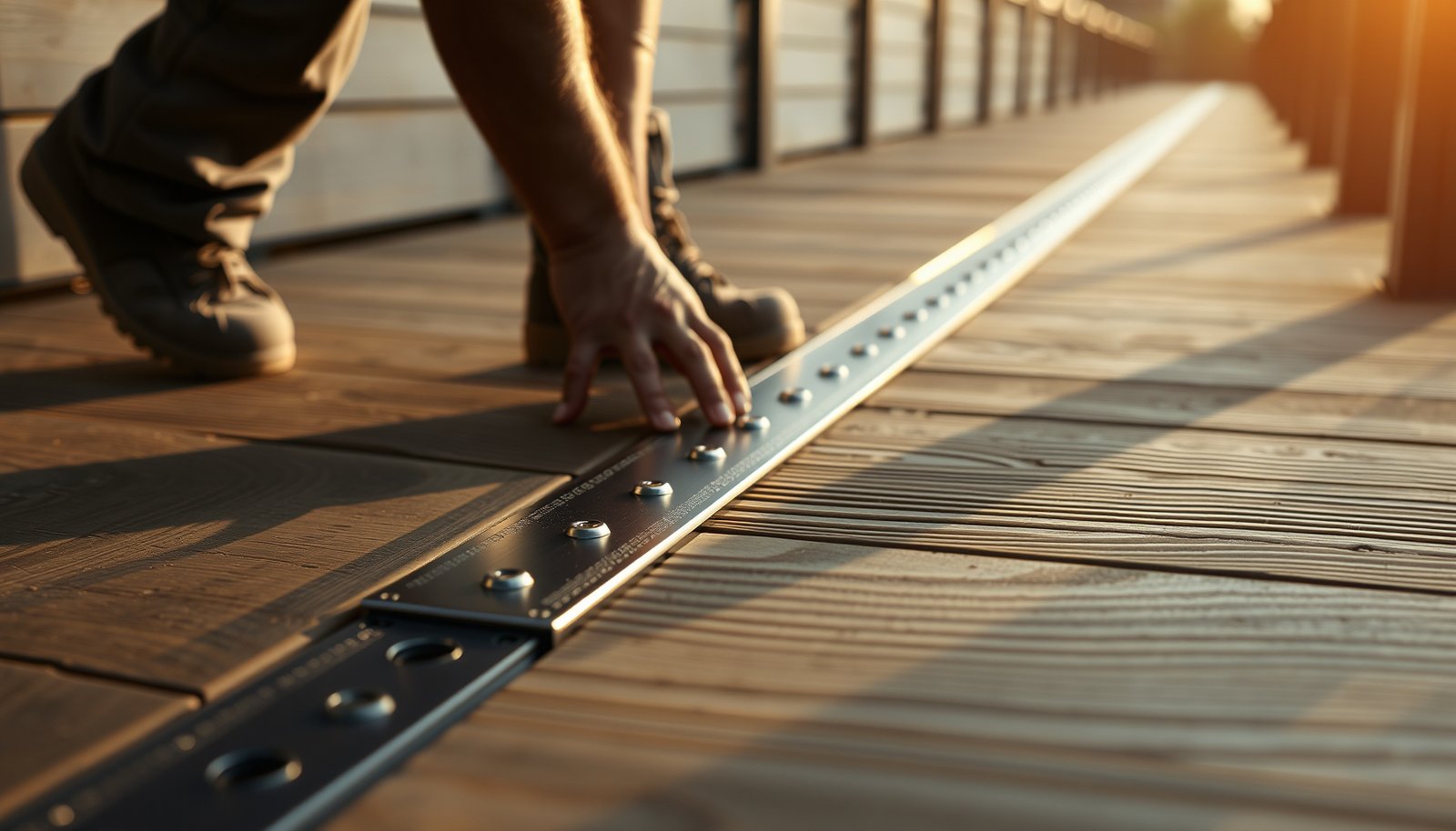 Step-by-step guide on installing transitions around engineered wood floors in outdoor walkways.