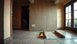 Step-by-step guide on how to install travertine floors around doors for a seamless look.