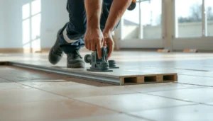 Step-by-step guide on installing travertine floors on uneven surfaces.