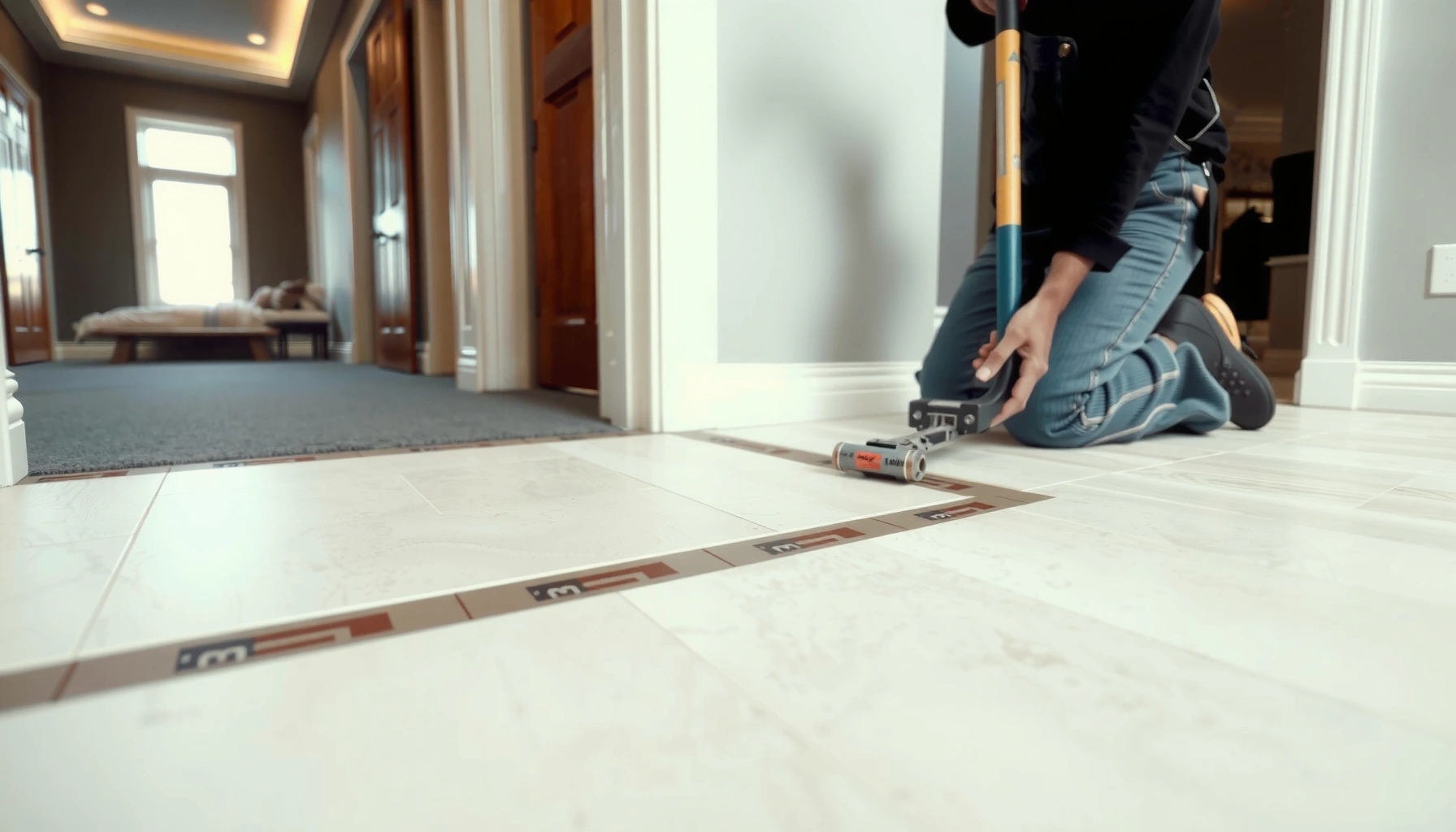 Step-by-step guide on installing travertine floors over existing flooring.