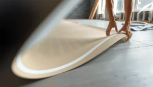 Step-by-step guide on installing underlayment under polished concrete floors.