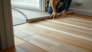 Step-by-step guide on installing underlayment under engineered wood floors.