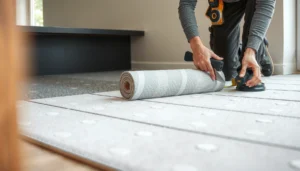 Step-by-step guide for installing underlayment under carpet tiles for better insulation and comfort.
