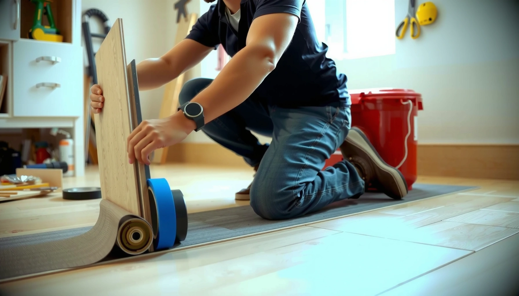 Step-by-step guide on installing underlayment under vinyl floors for better insulation and comfort.
