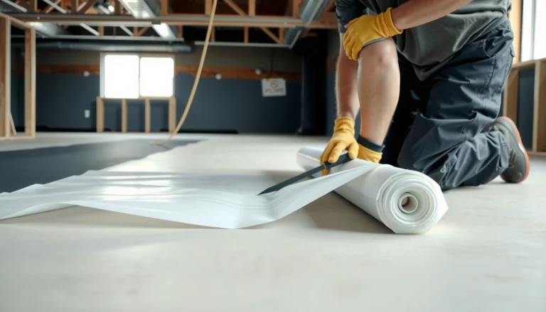 Step-by-step guide on installing a vapor barrier under commercial floors for moisture protection.
