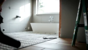 Step-by-step guide for installing a vapor barrier under mosaic tile floors to prevent moisture damage.