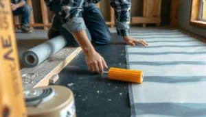 Step-by-step guide to installing a vapor barrier under patio floors for moisture protection.