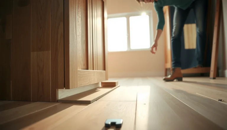 Step-by-step guide on how to install vinyl floors around kitchen cabinets for a seamless look.