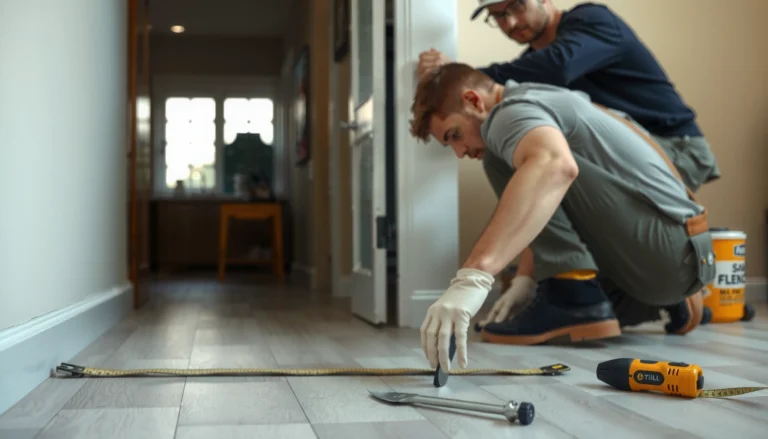 Step-by-step process of installing vinyl floors over existing flooring.