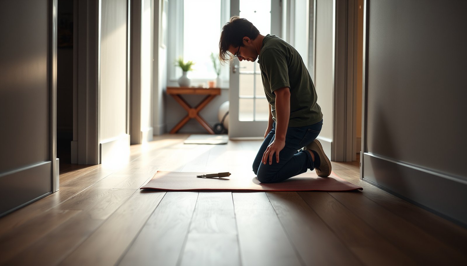 Step-by-step guide on how to install vinyl floors in a hallway.