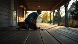 Step-by-step guide on how to install vinyl floors in an outdoor walkway.