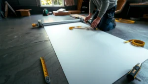Step-by-step guide on installing sheet vinyl floors over concrete surfaces.